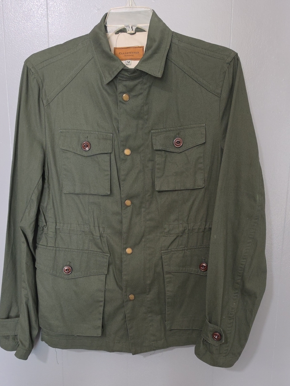 Clearwater Men's Olive Green Military Field Jacket